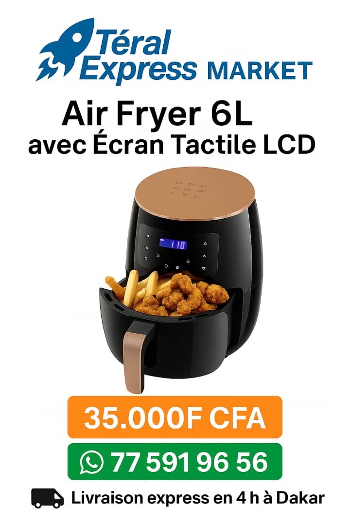 Air Fryer friteuse à air chaud 6 litres écran tactile LCD – TeralExpress Market