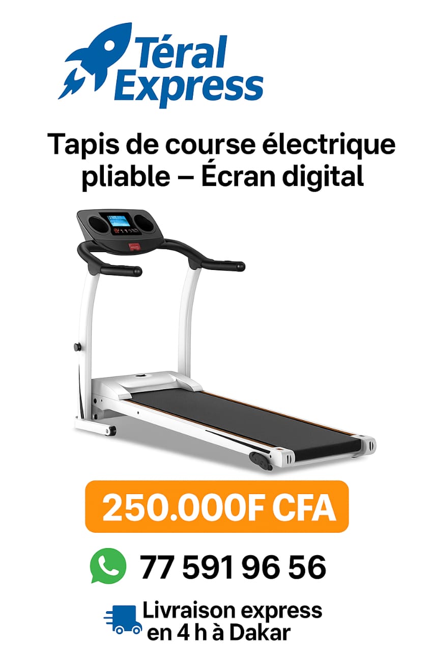 Tapis de course électrique pliable avec écran digital – TeralExpress Market
