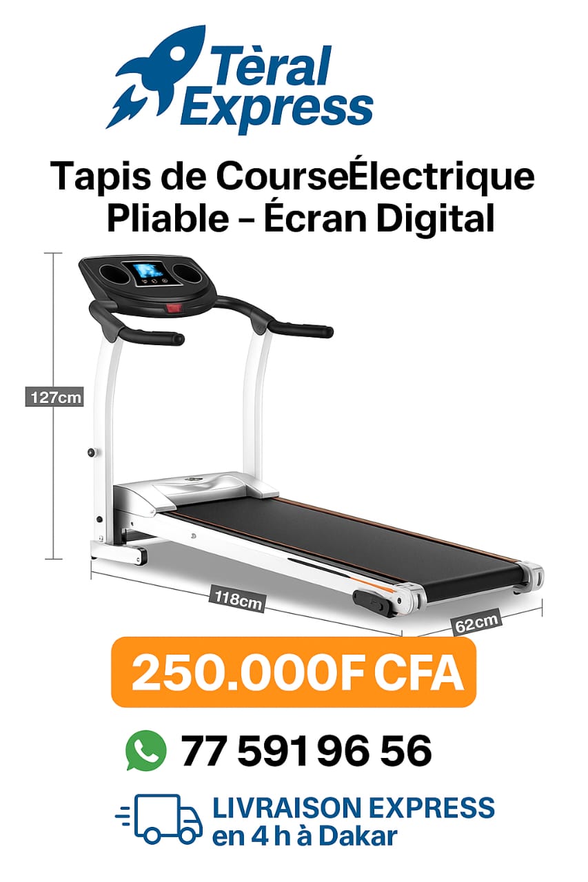 Tapis de Course Électrique Pliable – Écran Digital