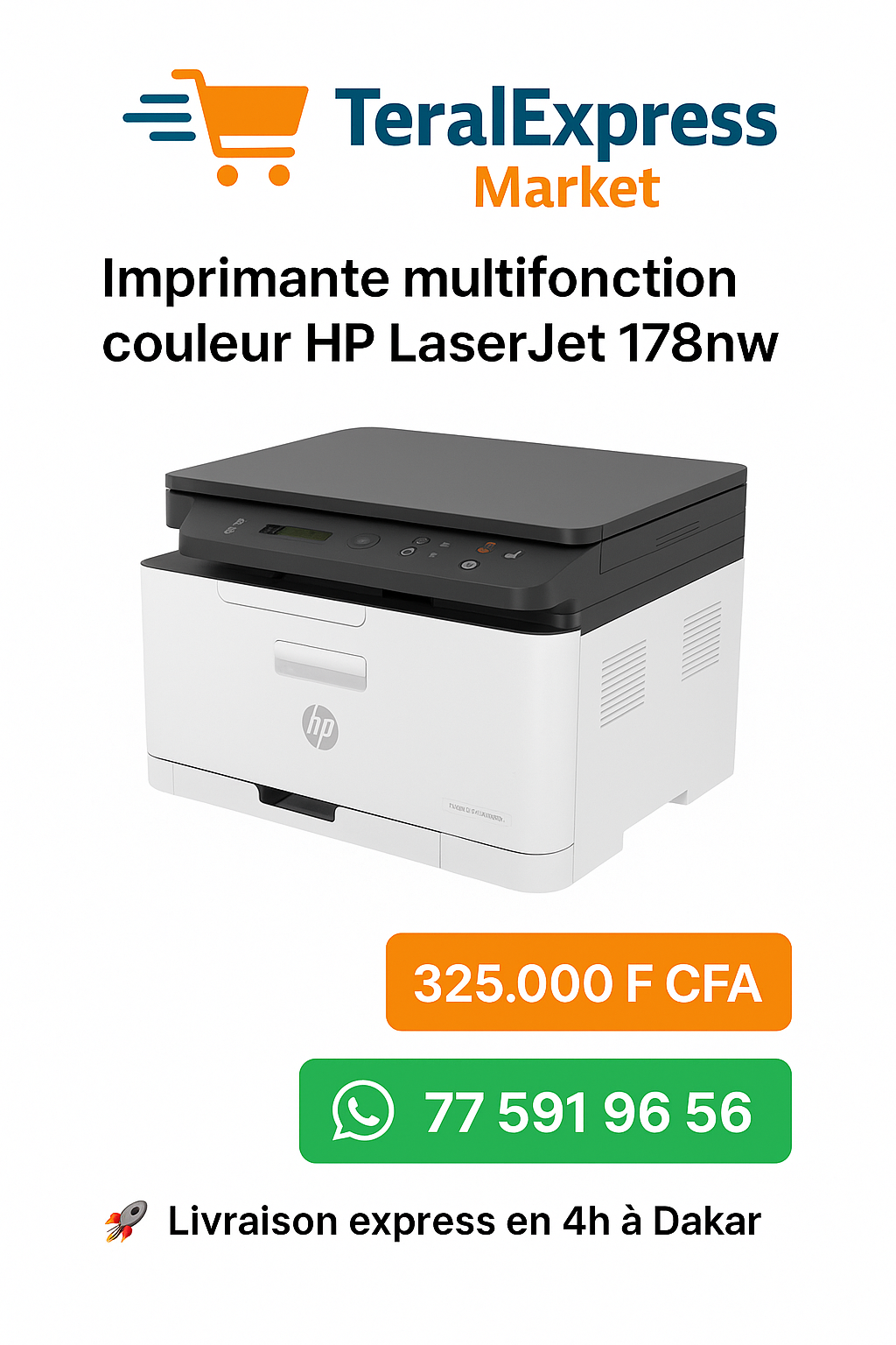 Imprimante multifonction laser couleur HP 178nw