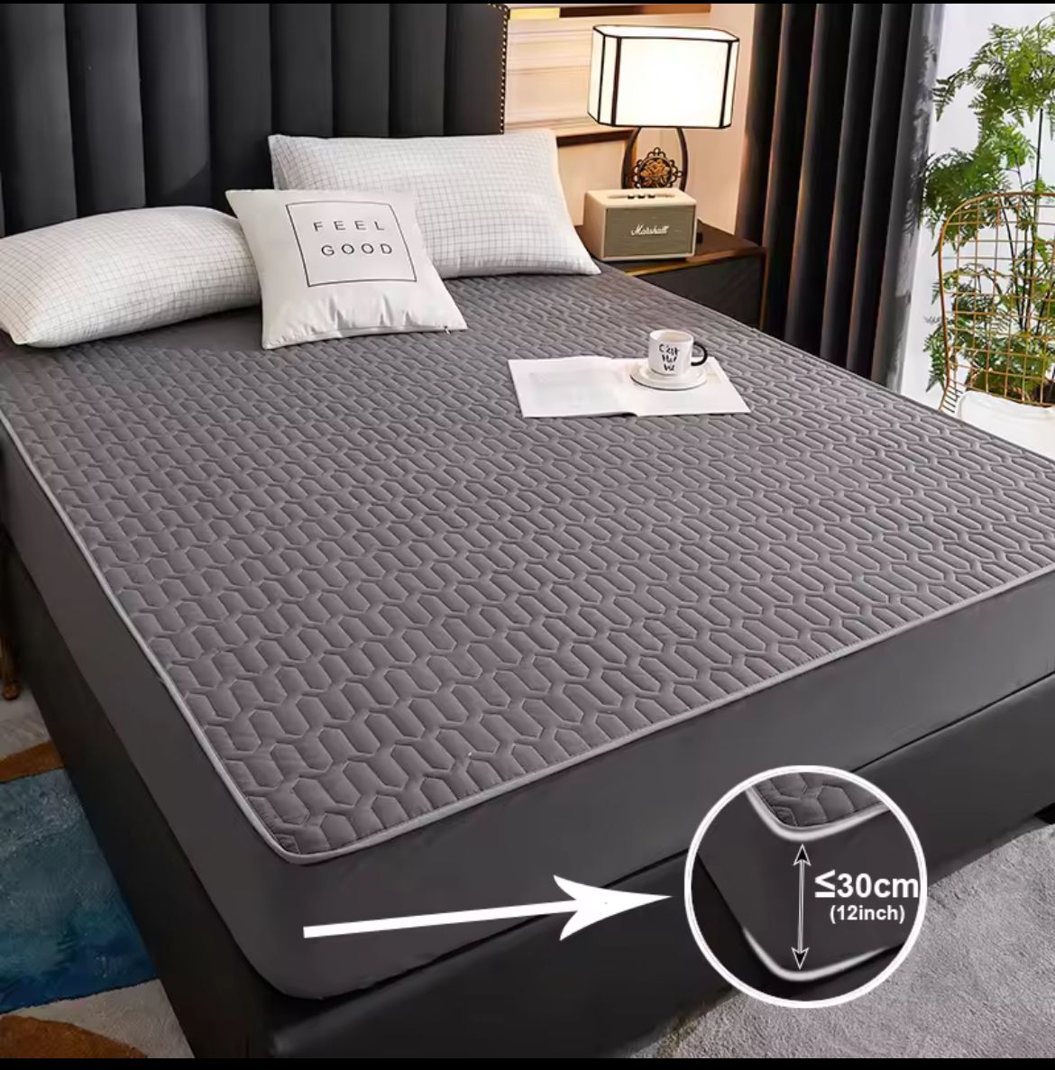 Housse de Protection Drap de Lit Imperméable Rembourré en Coton – 220x240cm + 2 Taies d’Oreiller