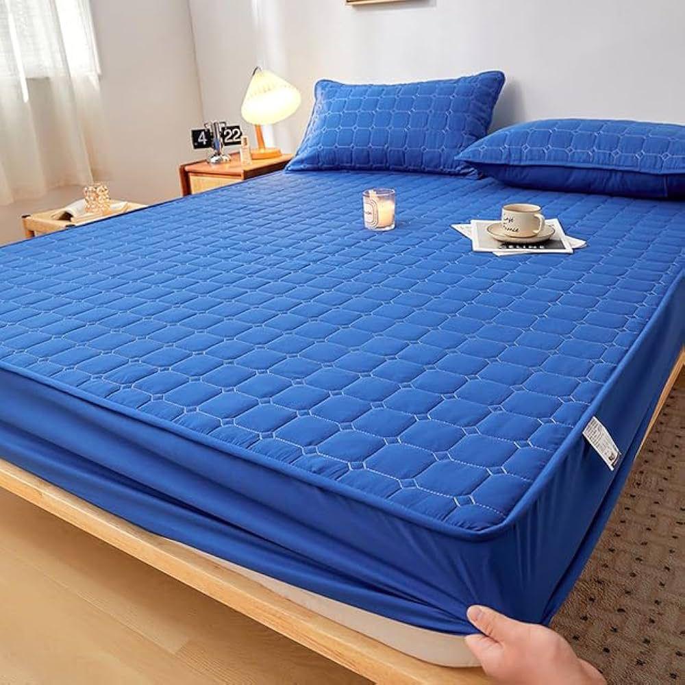 Housse de Protection Drap de Lit Imperméable Rembourré en Coton – 220x240cm + 2 Taies d’Oreiller
