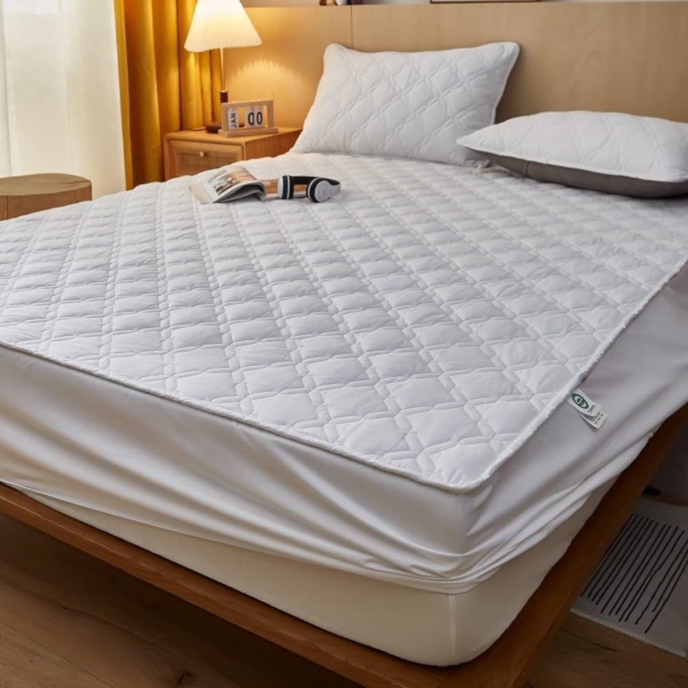 Housse de Protection Drap de Lit Imperméable Rembourré en Coton – 220x240cm + 2 Taies d’Oreiller