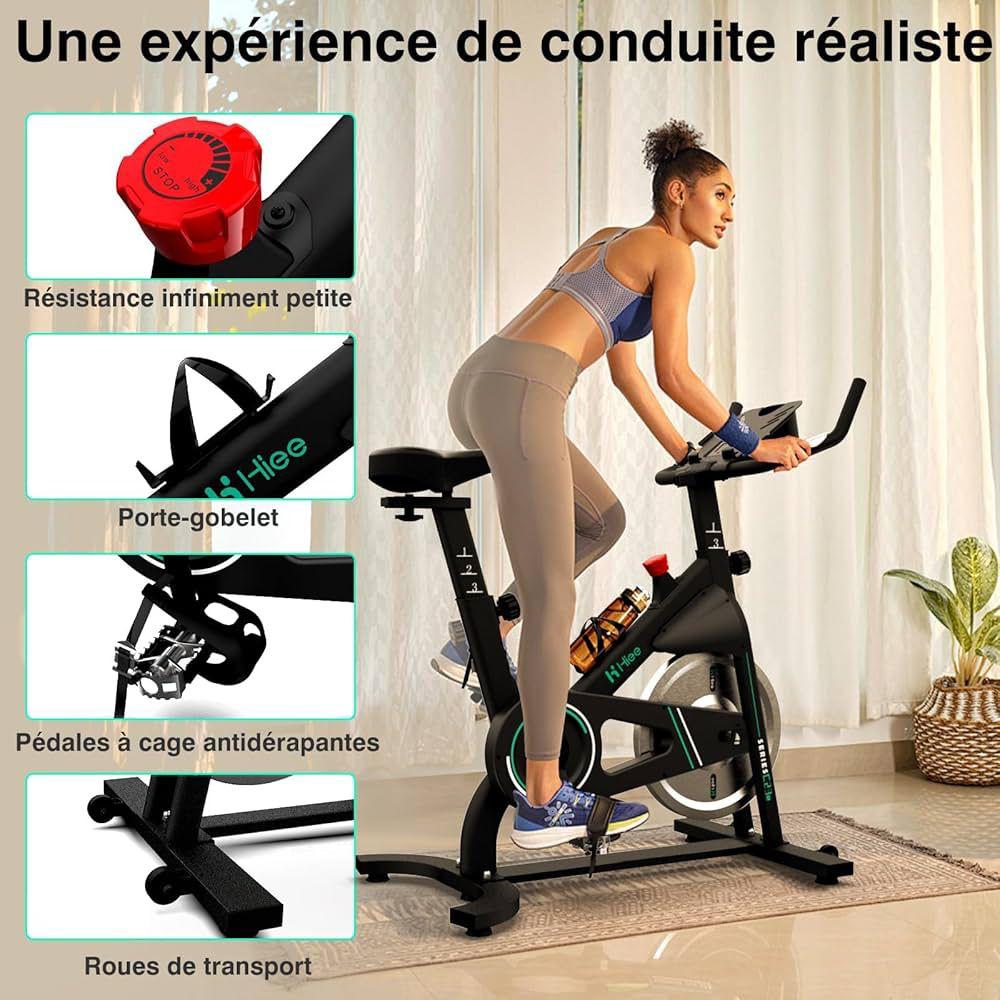 Vélo d’Appartement Professionnel avec Volant et Écran LCD