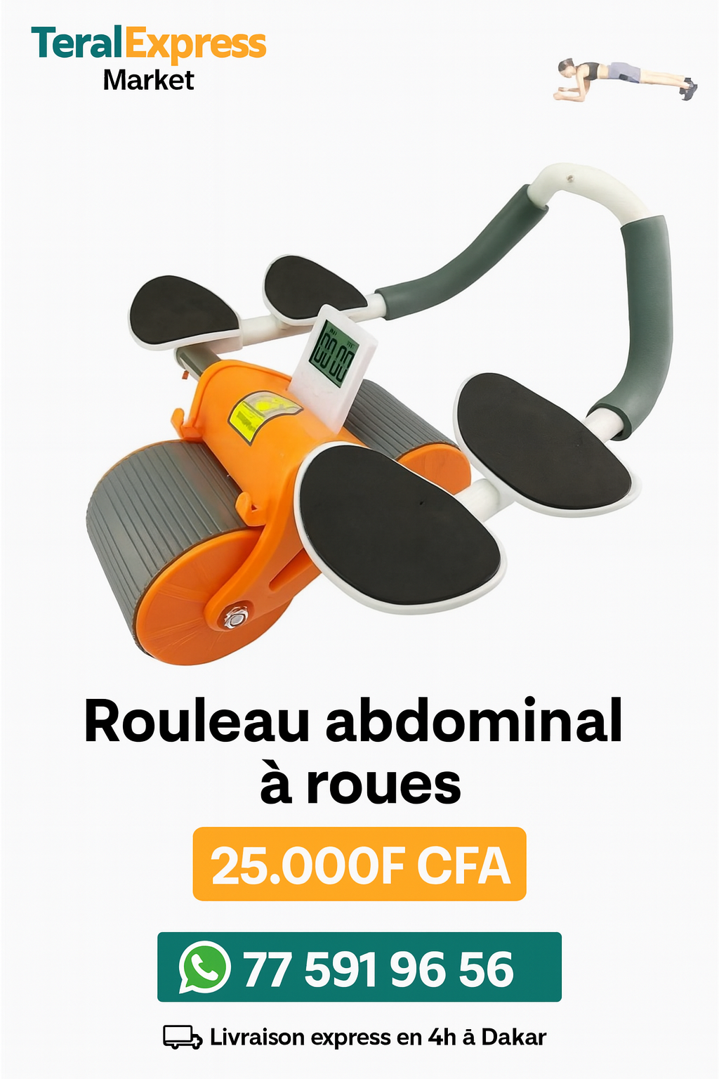 Rouleau abdominale à roues
