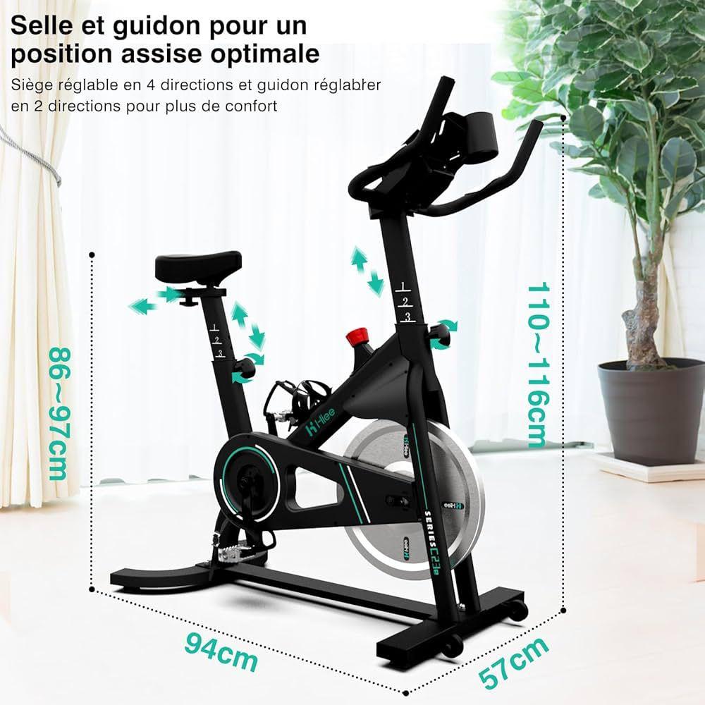 Vélo d’Appartement Professionnel avec Volant et Écran LCD