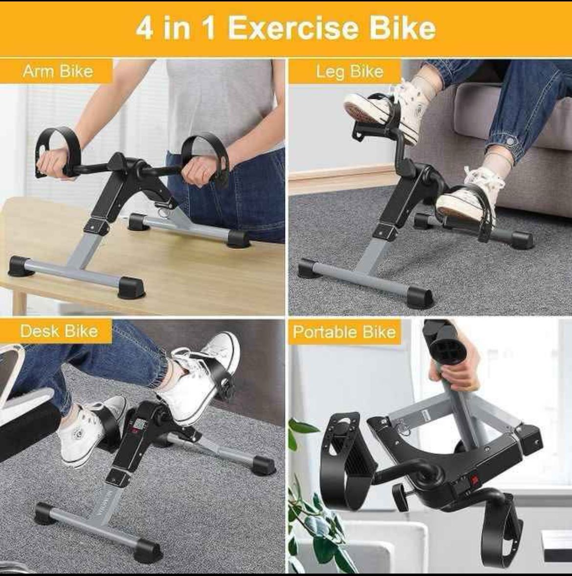 Vélo Pédale d’Exercice avec Moniteur LCD – Compact & Polyvalent