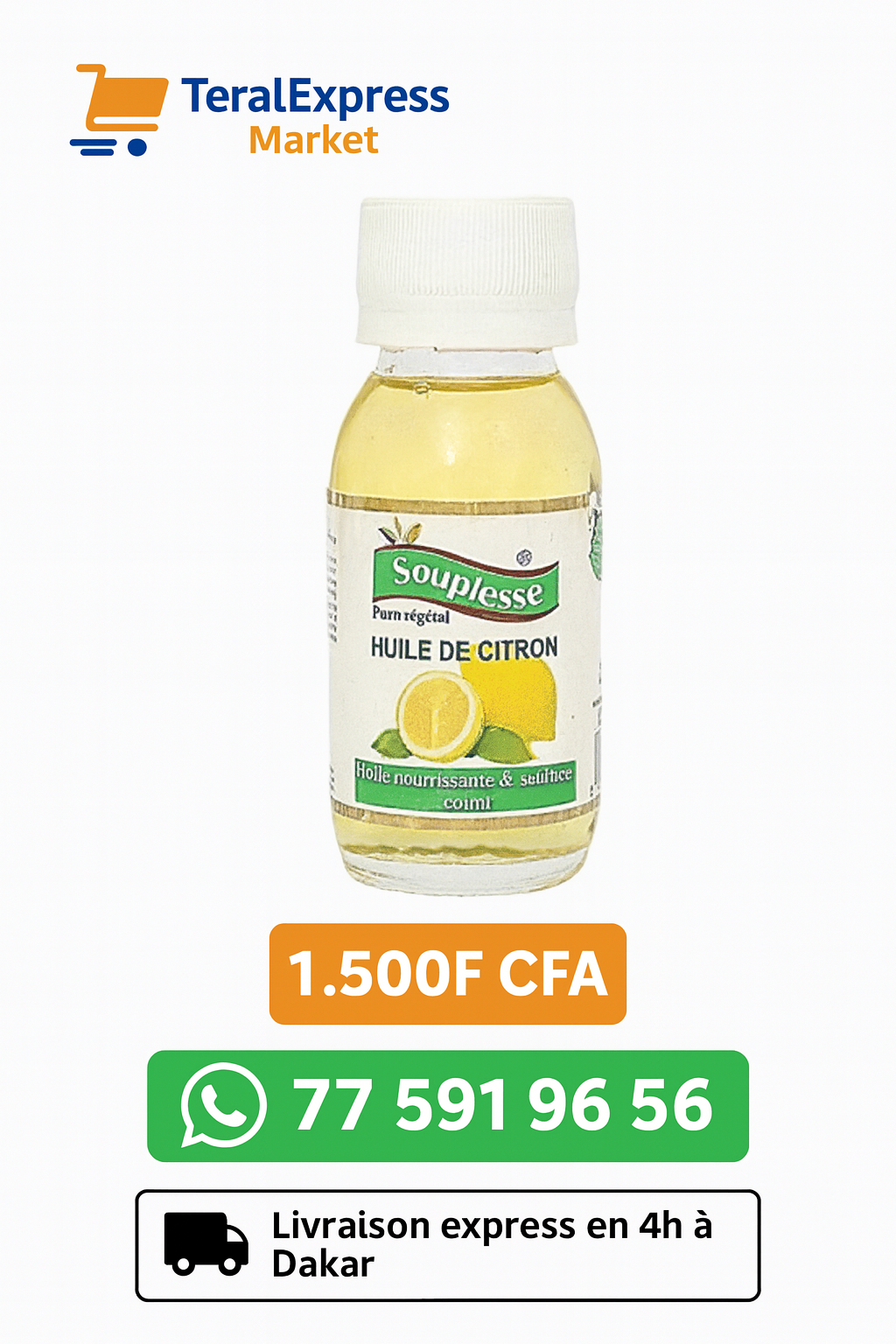 Huile De Citron - 100% Bio - 60ml